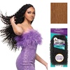 image:imageSensationnel PremToo Feather Crochet Braidinghair  Burmese Curl Human Hair Blend with Pre Separated 50 Strands for Boho Braids and Miracle Knots 14 inch 1 JETBLACK30 LIGHTAUBURN