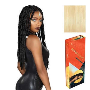 image:imageSensationnel Strand X Full Braided Lacewig  Unit 6 Hand Tied Kanekalon HD Glueless Wig 1 JETBLACK613 BLONDE