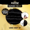 image:imageSensationnel Empire Feather Crochet Braiding Hair  Loose Deep Human Hair for Boho Braids and Miracle Knots Pre Separated 50 strands 10 inch 1 JETBLACKS430