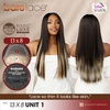 image:imageSensationnel Barelace 13x8 LaceWig  Unit 1  1 JETBLACK Lace Front Synthetic Glueless 180 Degree PrePlucked HairlineFHDARKCHERRY