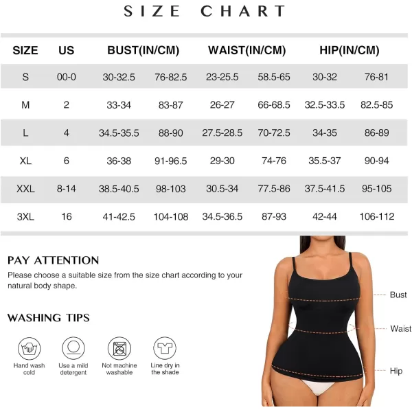 2 Packs Camisole for Women Tummy Control Seamless Cami Shapewear Compression Tank Tops with Bra Pads