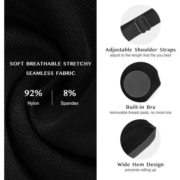 2 Packs Camisole for Women Tummy Control Seamless Cami Shapewear Compression Tank Tops with Bra Pads