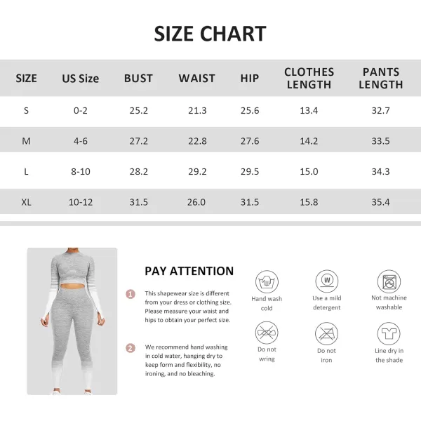 2 Piece Workout Sets for Women Long Sleeve Short Sleeve Yoga Outfits Seamless Ribbed Crop Top High Waist Legging