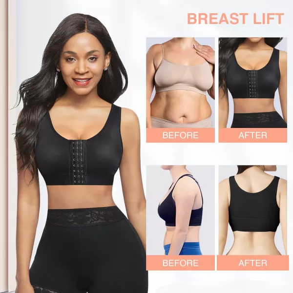 Arm Shaper for Women Post Surgery Arm Lipo Compression Sleeves Slimming Arm Faja Front Closure Shapewear Bra