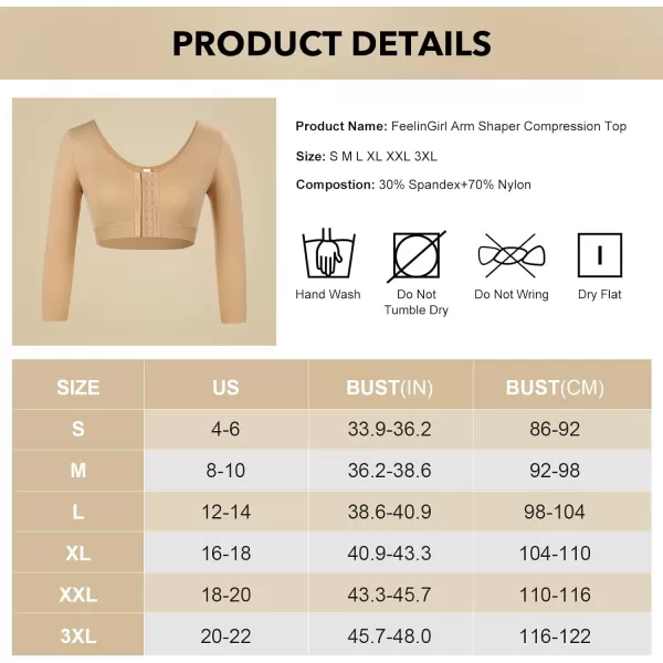 Arm Shaper for Women Post Surgery Arm Lipo Compression Sleeves Slimming Arm Faja Front Closure Shapewear Bra