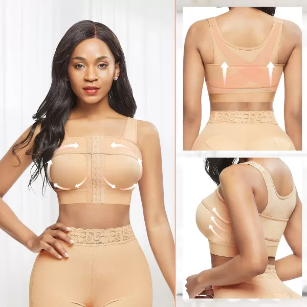 Arm Shaper for Women Post Surgery Arm Lipo Compression Sleeves Slimming Arm Faja Front Closure Shapewear Bra