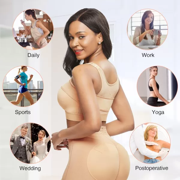 Arm Shaper for Women Post Surgery Arm Lipo Compression Sleeves Slimming Arm Faja Front Closure Shapewear Bra