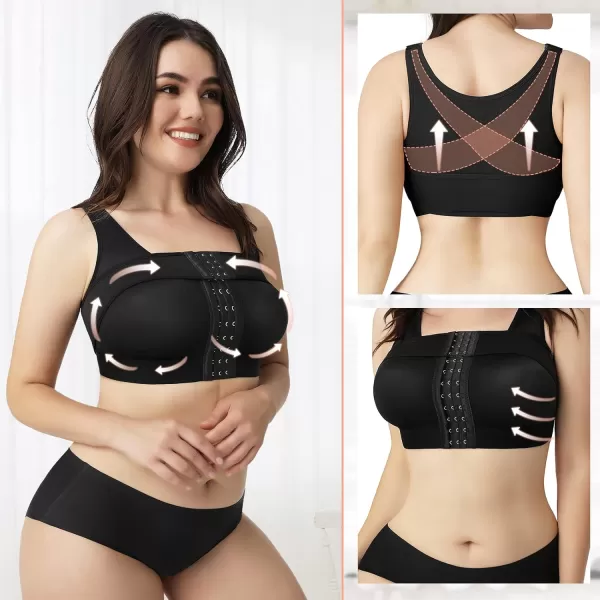 Arm Shaper for Women Post Surgery Arm Lipo Compression Sleeves Slimming Arm Faja Front Closure Shapewear Bra