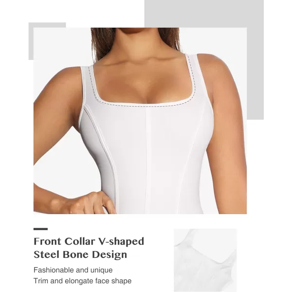 Bodysuit for Women Tummy Control Thong Body Shaper Tops Square Neck Body Suit Tshirt Slimming Going Out Bodysuits