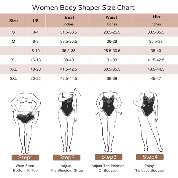 Bodysuits for Women Lace Shapewear Body Suit Faja Body Shaper Lingerie for Women V Neck Jumpsuit