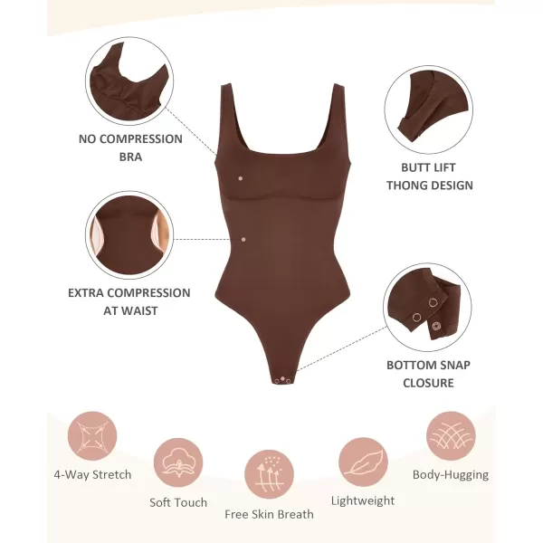 Bodysuits for Women Tummy Control Shapewear Seamless Scoop Neck Thong Bodysuit Sculpting Shaper Tank Top Jumpsuit