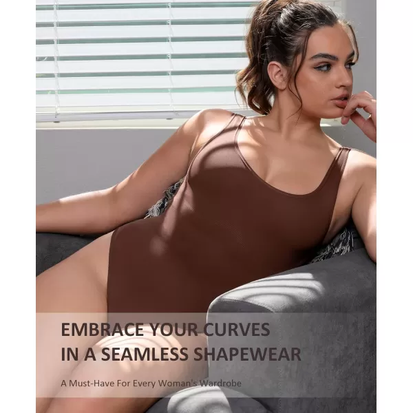 Bodysuits for Women Tummy Control Shapewear Seamless Scoop Neck Thong Bodysuit Sculpting Shaper Tank Top Jumpsuit