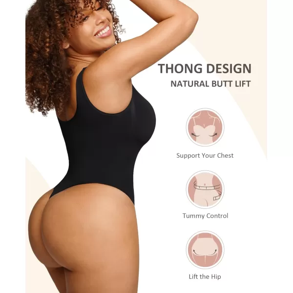 Bodysuits for Women Tummy Control Shapewear Seamless Scoop Neck Thong Bodysuit Sculpting Shaper Tank Top Jumpsuit