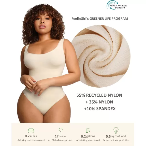 Bodysuits for Women Tummy Control Shapewear Seamless Scoop Neck Thong Bodysuit Sculpting Shaper Tank Top Jumpsuit