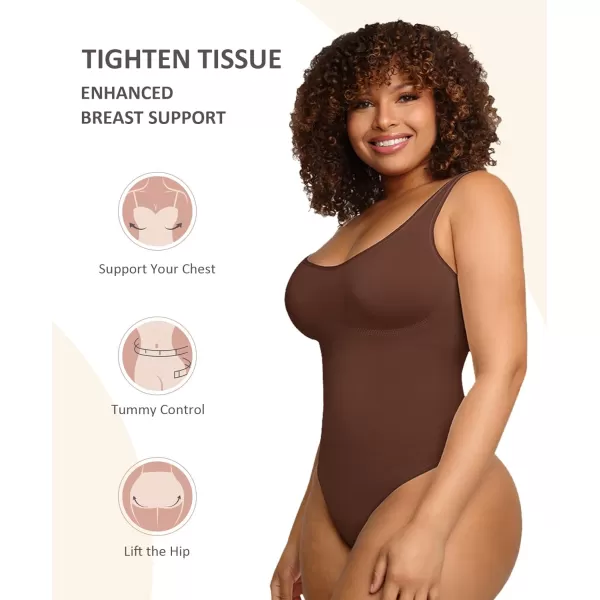 Bodysuits for Women Tummy Control Shapewear Seamless Scoop Neck Thong Bodysuit Sculpting Shaper Tank Top Jumpsuit