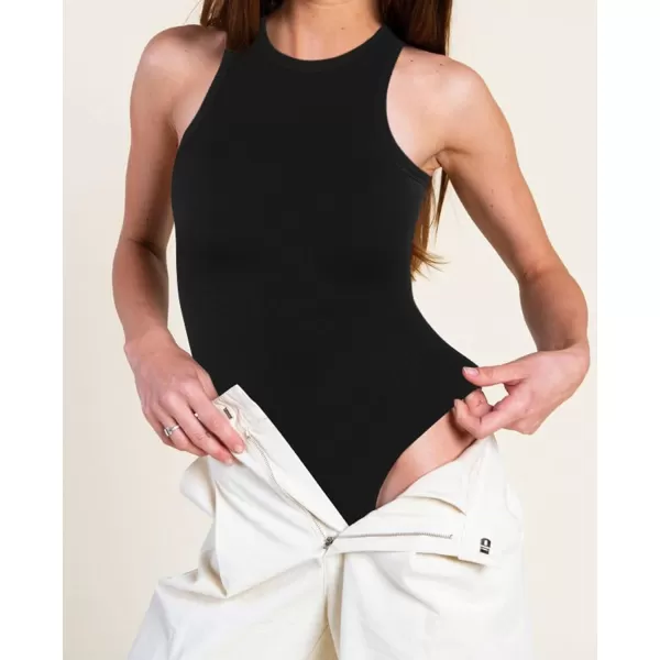 Built-in Bra Bodysuits for Women Sleeveless Ribbed Thong Bodysuit Summer Going Out Tank Tops