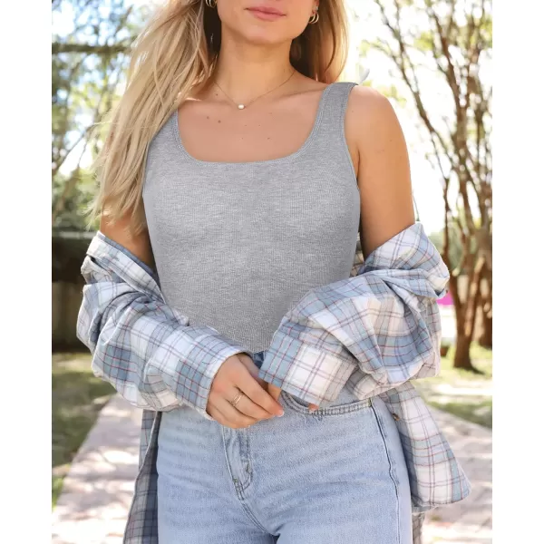 Built-in Bra Bodysuits for Women Sleeveless Ribbed Thong Bodysuit Summer Going Out Tank Tops