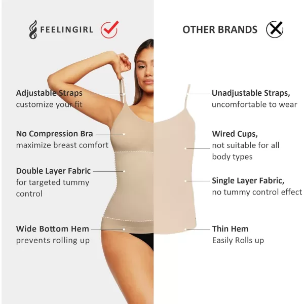 Camisole for Women Tummy Control Cami Shaper Seamless Compression Tank Top Shapewear for Women