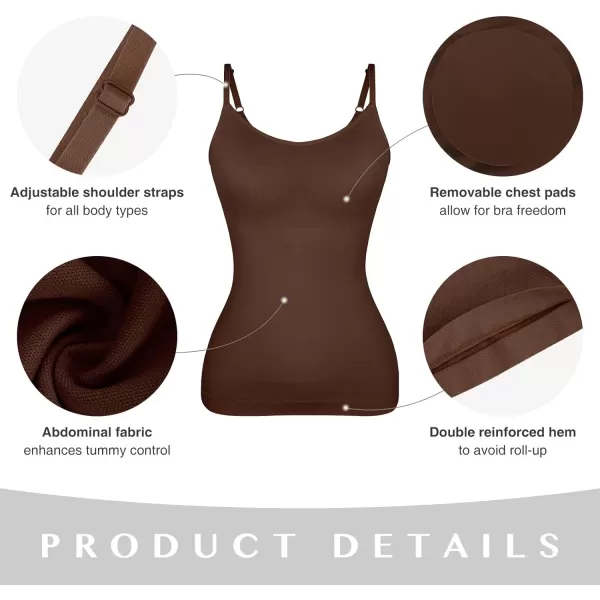 Compression Cami for Women Tummy Control Camisole with Padded Bras Scoop Neck Shapewear Tank Tops