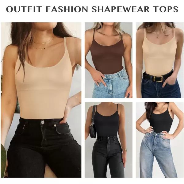 Compression Cami for Women Tummy Control Camisole with Padded Bras Scoop Neck Shapewear Tank Tops