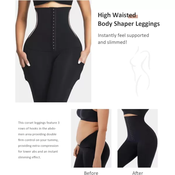 High Waisted Leggings Tummy Control for Women Corset Waist Trainer Thigh Slimming Compression Yoga Pants