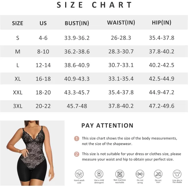 Lace Bodysuit for Women Tummy Control Shapewear Bodysuit Tops V Neck Corset Body Suit Mid Thigh Body Shaper