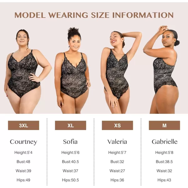 Lace Bodysuit for Women Tummy Control Shapewear V-Neck Sleeveless Tops Backless Camisole Jumpsuit