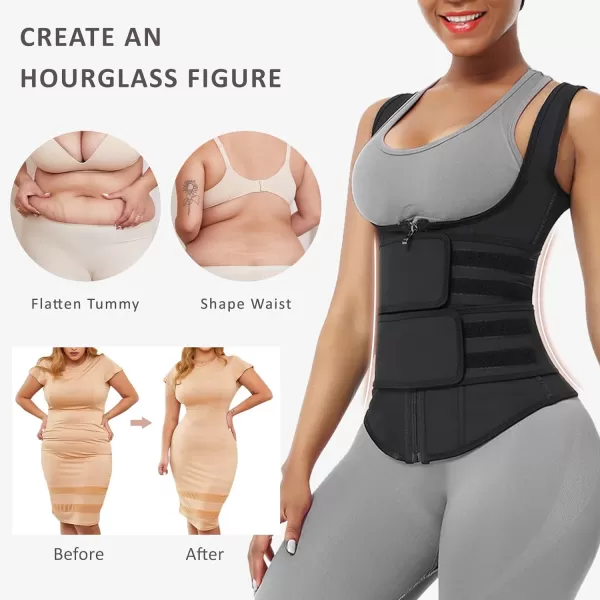 Latex Waist Trainers Vest for Women Plus Size Waist Cincher Corset Fajas Triple Belts 3 Hooks 9 Steel Bones