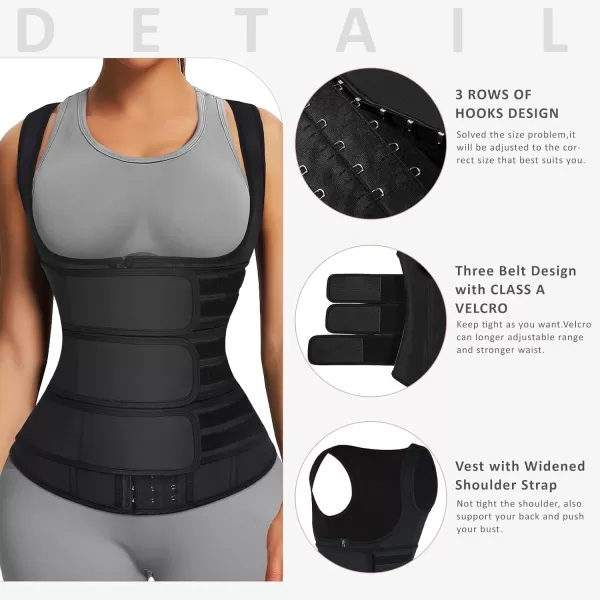 Latex Waist Trainers Vest for Women Plus Size Waist Cincher Corset Fajas Triple Belts 3 Hooks 9 Steel Bones