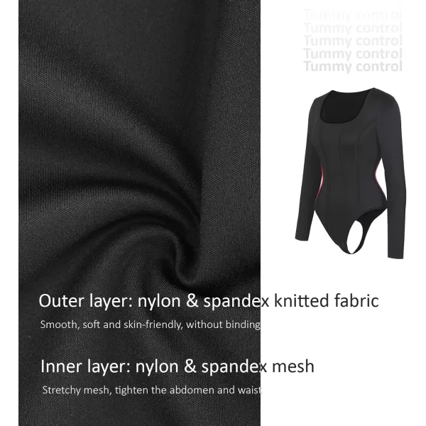 Long Sleeve Bodysuit for Women Tummy Control Thong Tops Square Neck Body Suit Short Sleeve Going Out Bodysuits