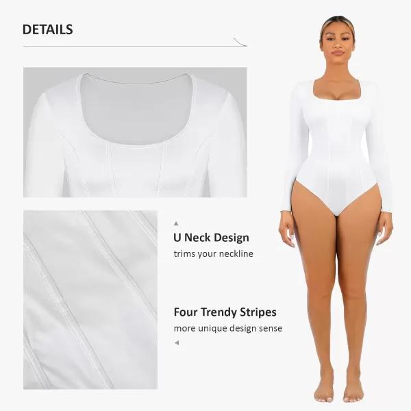 Long Sleeve Bodysuit for Women Tummy Control Thong Tops Square Neck Body Suit Short Sleeve Going Out Bodysuits