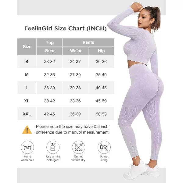 Seamless Workout Sets for Women 2 Piece Seamless Long Sleeve Crop Tops Ribbed Outfits High Waist Leggings