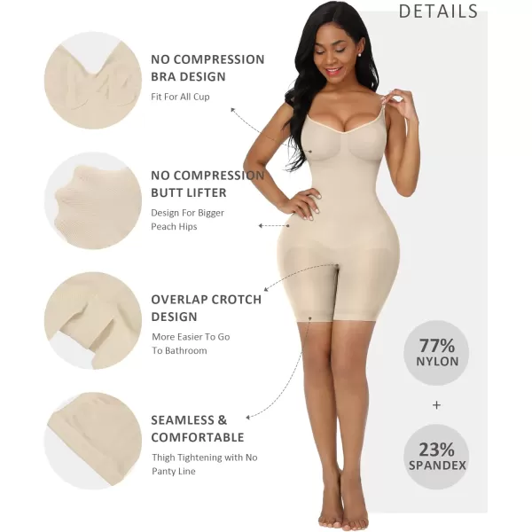 Shapewear Bodysuit Tummy Control Shaper for Women Seamless Butt Lifter Thigh Slimmer Body Shaper
