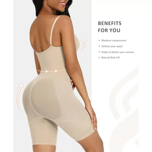 Shapewear Bodysuit Tummy Control Shaper for Women Seamless Butt Lifter Thigh Slimmer Body Shaper