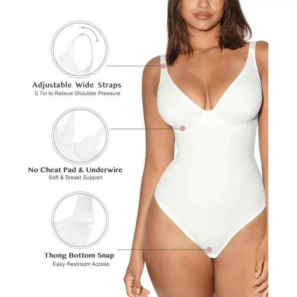 Shapewear Bodysuits for Women Tummy Control Body Suits Deep V Neck Thong Body Shaper