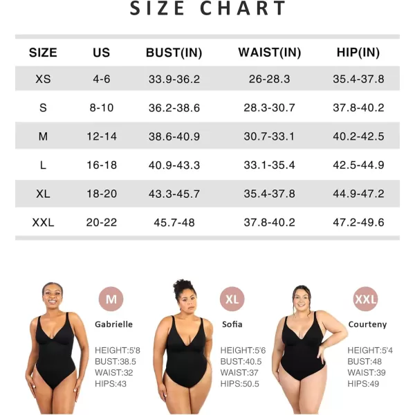 Shapewear Bodysuits for Women Tummy Control Body Suits Deep V Neck Thong Body Shaper