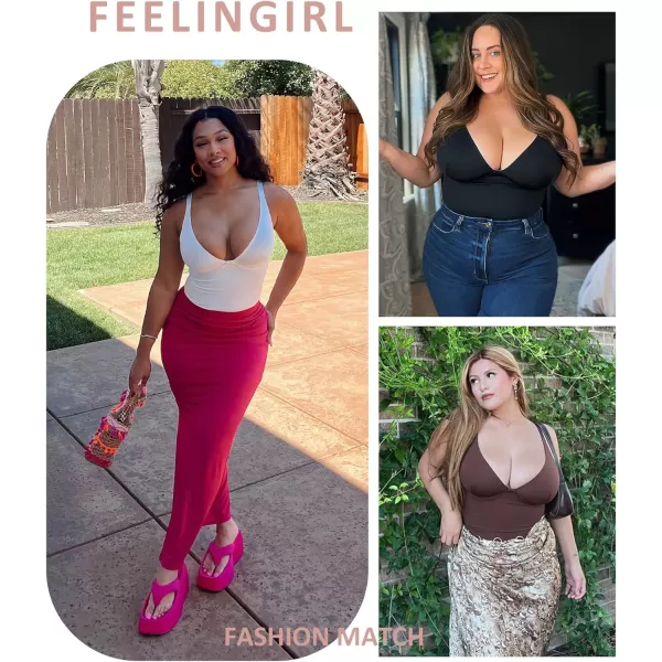 Shapewear Bodysuits for Women Tummy Control Body Suits Deep V Neck Thong Body Shaper
