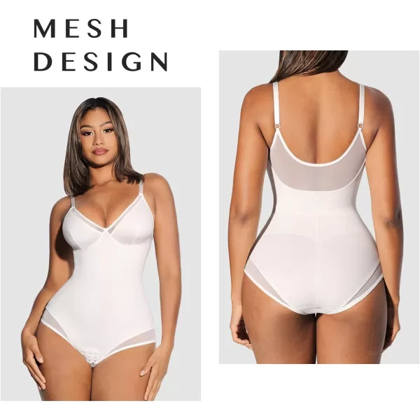 Shapewear Bodysuits for Women Tummy Control Mesh Slimmer Body Suits Deep V Neck Thong Body Shaper 2024