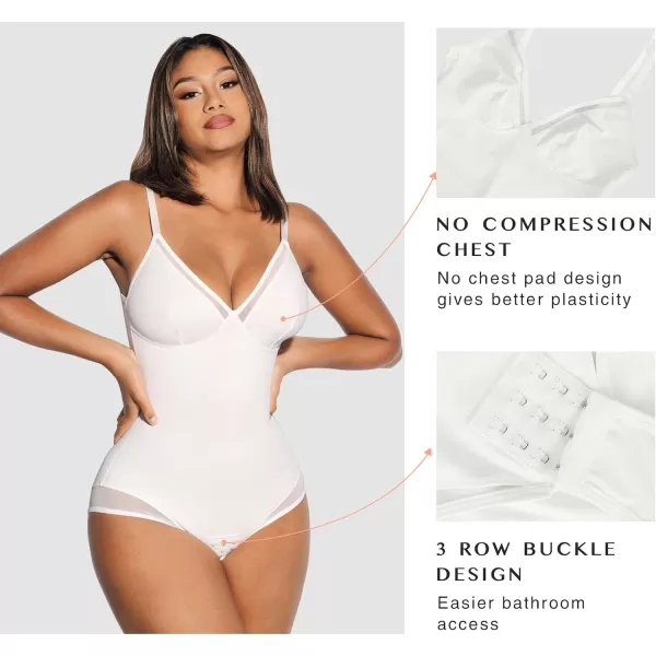 Shapewear Bodysuits for Women Tummy Control Mesh Slimmer Body Suits Deep V Neck Thong Body Shaper 2024