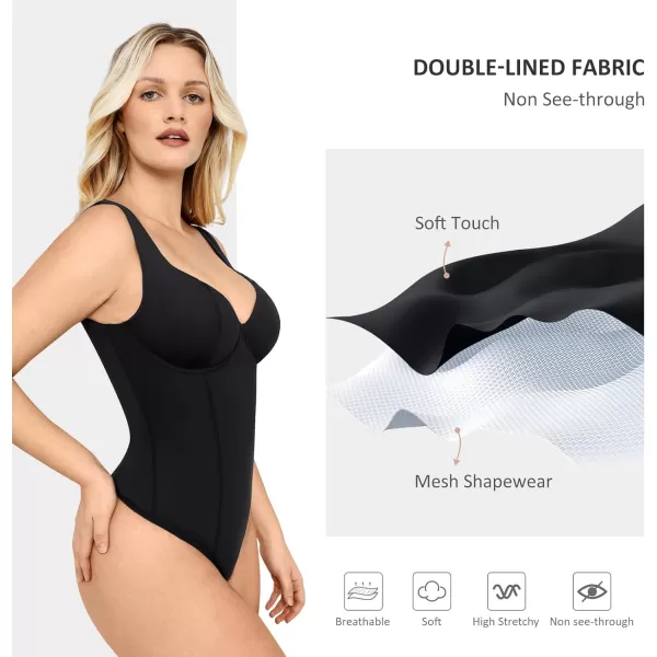 Shapewear Bodysuits for Women Tummy Control Sweetheart Neck Thong Body Suits Corset Tops