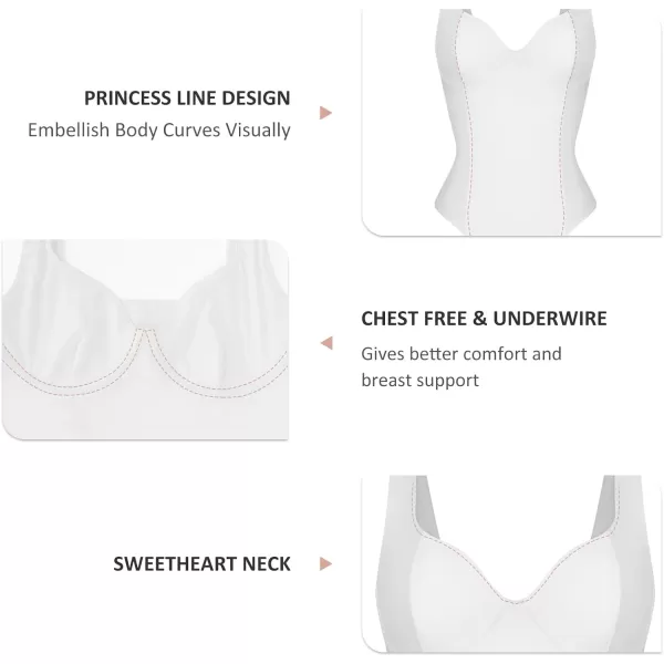 Shapewear Bodysuits for Women Tummy Control Sweetheart Neck Thong Body Suits Corset Tops