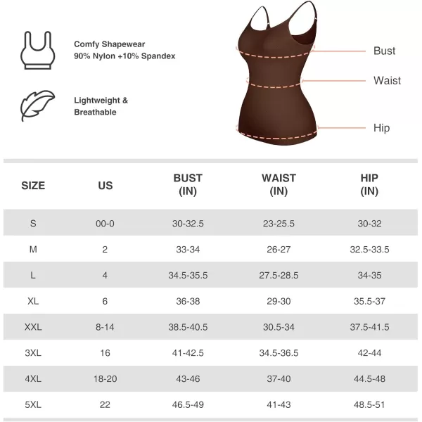 Shapewear Tank Tops for Women Tummy Control Camisoles Seamless Compression Cami Shaper Pack of 2