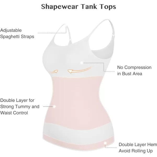 Shapewear Tank Tops for Women Tummy Control Camisoles Seamless Compression Cami Shaper Pack of 2