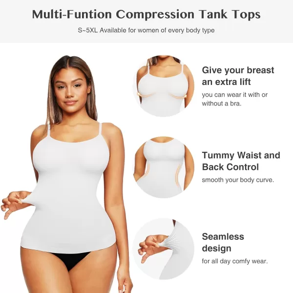 Shapewear Tank Tops for Women Tummy Control Camisoles Seamless Compression Cami Shaper Pack of 2