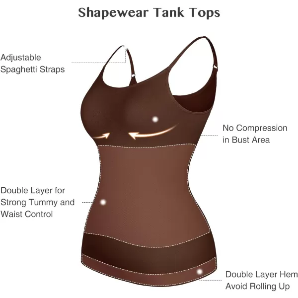 Shapewear Tank Tops for Women Tummy Control Camisoles Seamless Compression Cami Shaper Pack of 2