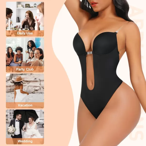 Shapewear for Women Plus Size Backless Built-in Bra Body Shaper Seamless Faja with Open Crotch