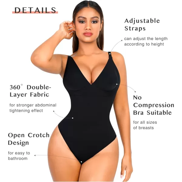 Shapewear for Women Tummy Control Bodysuit Thong Seamless Body Shaper Backless
