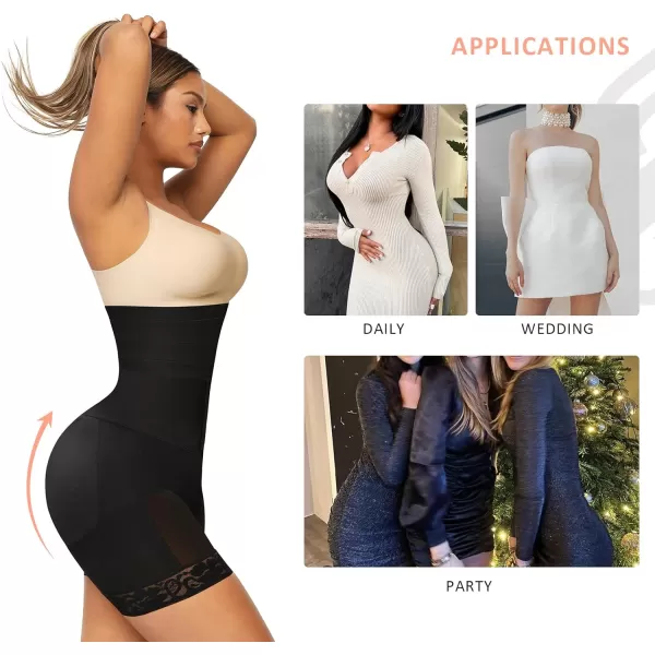 Shapewear for Women Tummy Control Faja Butt Lifter Body Shaper Thigh Slimmer Shorts with Removable Waist Wrap