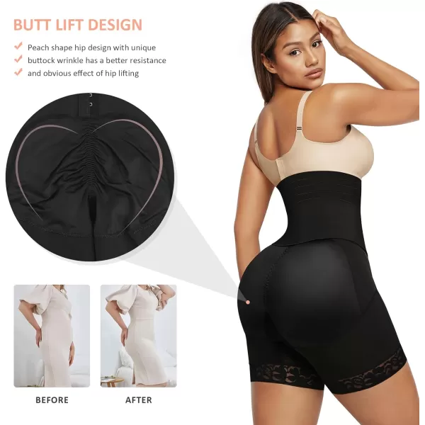 Shapewear for Women Tummy Control Faja Butt Lifter Body Shaper Thigh Slimmer Shorts with Removable Waist Wrap