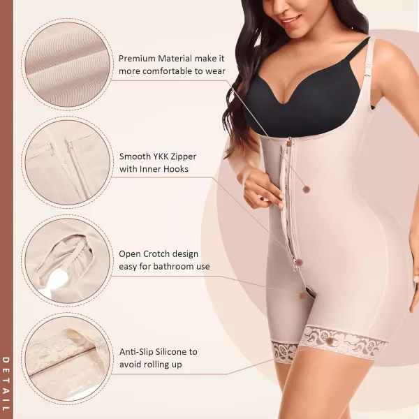 Shapewear for Women Tummy Control Plus Size Body Shaper for Butt Lifter and Thigh Slimmer Faja